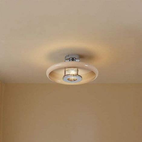 [NEUWERTIG] B-Ware Lindby Deckenleuchte Branford Deckenlampe Leuchte E27 Retro Beige Metall ø 35 Cm
