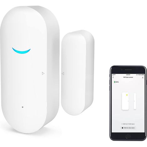 Capteur de fenêtre de Porte WiFi: capteur de fenêtre Intelligent avec Notification Gratuite, système de sécurité pour Maison Intelligente, Compatible avec 15 (Paquet de 1) (1/5)