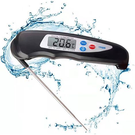 Thermomètre Cuisine, Thermomètre Numérique Digital avec Sonde Pliable, Lecture instantané Thermomètre Cuisson, Thermomètre Viande pour Nouriture, Viande, Huile, Lait, Vin, BBQ et Eau Chaude (1/5)