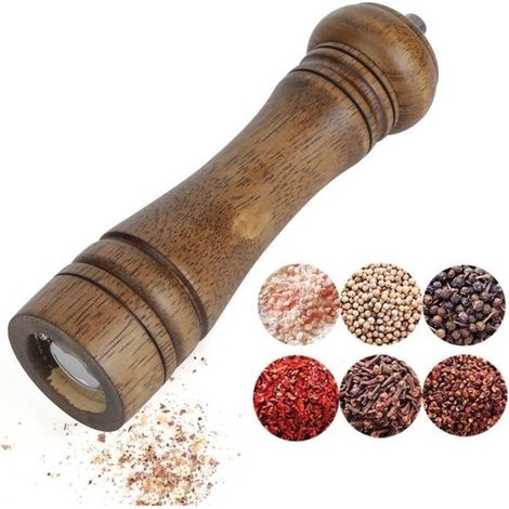 Pfeffermühle aus Eichenholz – Keramikkern – Manuell – Rutschfest (1/4)