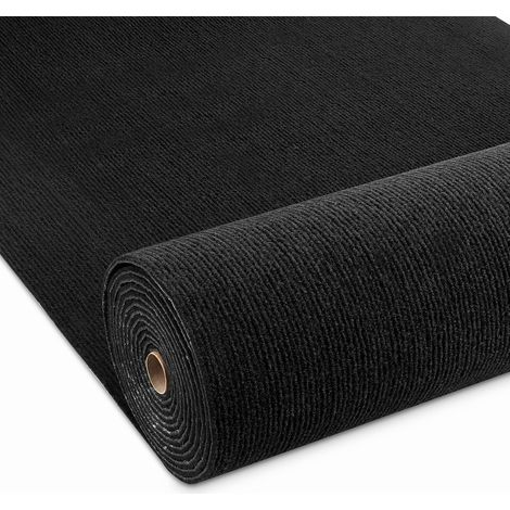 Moquette Rouleau 4Mx60CM Antidérapantes Moquette Adhesive Sol Noir Résistant Moquette Autocollante Chambre Salon Corridor Commerce Bureau Revetement de Sol Interieur Tapis Moquette Noir (1/5)