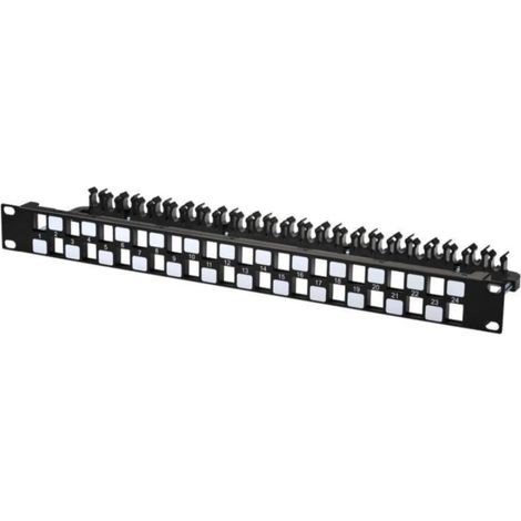 Pannello patch 24 porte LAN Cat6a STP 1U per rack da 19", LVN127597