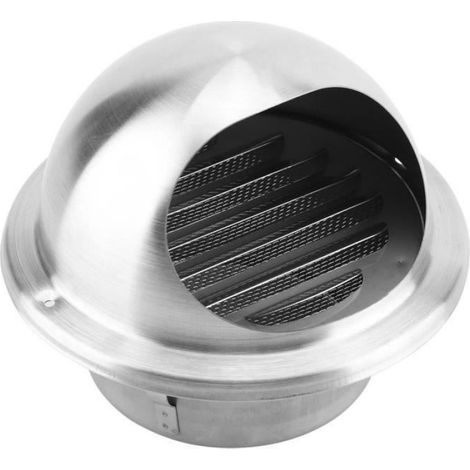 Bouche D'Extraction Ronde - Acier Inoxydable - Pour Mur Et Plafond - Avec Filet Anti-Insectes - Diamètre 14,5 cm - 1 Pièce (1/4)