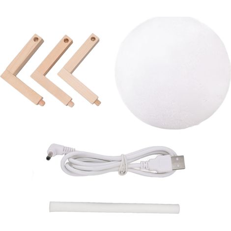 Humidificateur de bureau 1600 ml, alimentation USB, lumière chaude, style lune, minuterie, idéal pour la chambre, le bureau ou un café. (1/5)