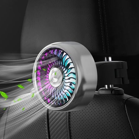 Lntyq Autoventilator, 3 Modi USB-Kühlventilator, 360°-Drehung Auto-Ventilator für Auto, SUV, Wohnmobil, LKW, Van (1/5)
