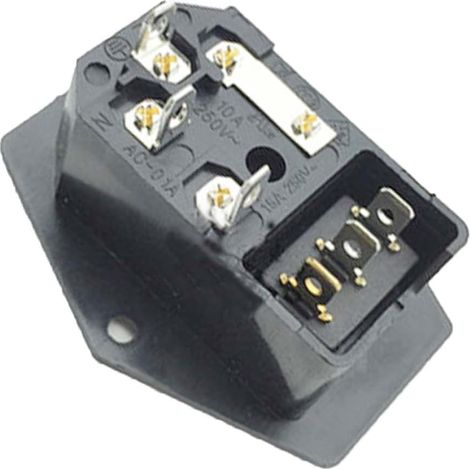 AC-19 Wippschalter 15 A 250 V 3-poliger Stecker Sicherungsmodul 5 A (Schwarz 3-polig)