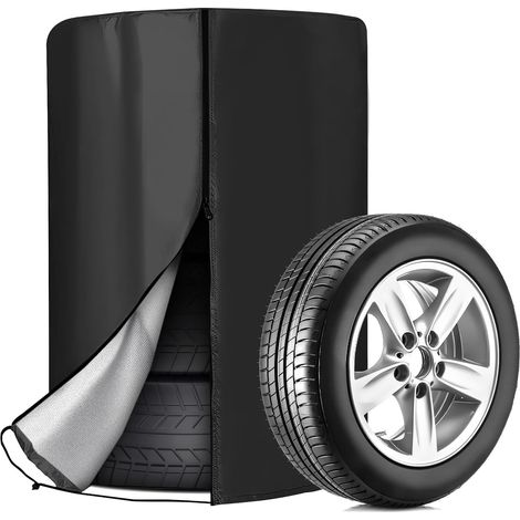 Noir,85x120cm,Housse de Pneu Universelle Housse de Protection pour Pneus Voiture Imperméable Sac Pneu Voiture Housses de Rangement pour Pneus Sac de Rangement pour Pneus Housse Stockage Pneus pour 4 P (1/5)
