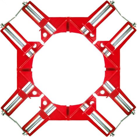 MINKUROW Abrazadera De Ángulo Recto De 90 Grados, 4 Piezas Juego De Tornillo De Banco De Ángulo De Carpintería Ajustable Con Mordaza, Abrazadera De Ángulo Rojo Para Soldadura De Carpintería De Cuña De (1/5)