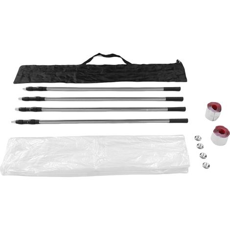 Kit de poteaux anti-poussière, tige extensible de 3 mètres et couvercle en plastique pour cabine de peinture, rénovation de maison (1/5)
