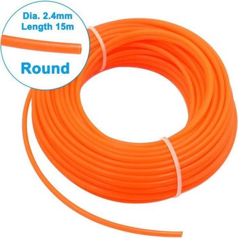 Tête de débroussailleuse universelle en aluminium, compatible M8 M10, avec fil de coupe bordure en nylon 2,4 mm x 15 m (1/4)