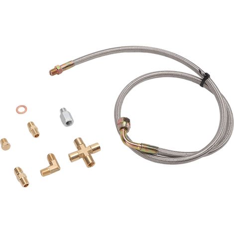 Kit de conduite d'alimentation d'huile turbo avec raccord AN4 1/8PNT et conduite de vidange d'huile pour T3, T4, T04E, T60, T61 et T70 (1/5)