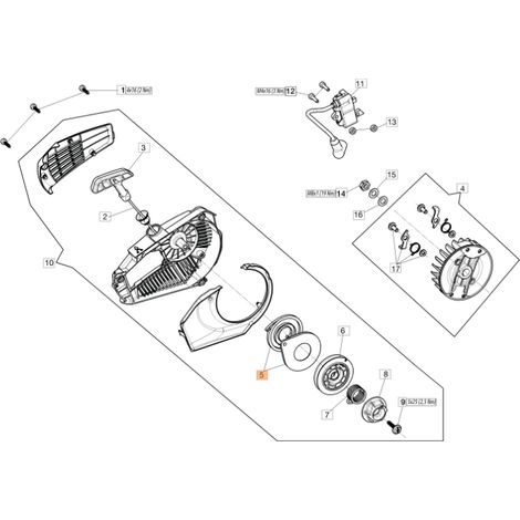ORIGINAL EMAK 50290107R GST250 chainsaw starter spring