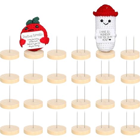 Suppot En Bois Pou Poupée - Suppot en Bois pou Poupée Cochet Socle d'Exposition 24 Pièces Aiguille Double Et Simple Base,Pou Figuines Animaux Pesonnages Action (1/5)