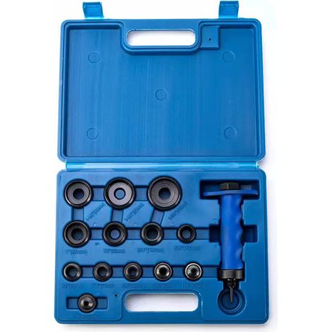 Ensemble de Poinçons Creux 14 Pièces, Coupe Perforateurs en Cuir Professionnel de 5-35mm avec Poignée de Serrage pour Ceinture de Travail du Cuir Joints en Caoutchouc Bracelet de Montre