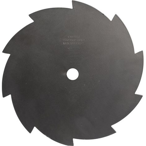 Lame de débroussailleuse 250 mm axe 20 mm 10 dents fabriquée en France (1/2)