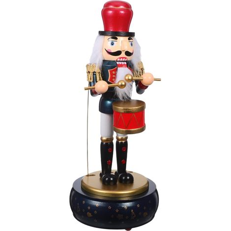 Boîte à Musique Casse-Noisette Noël à Remontoir Figurine de Soldat Bois Décoration de Noël pour Maison et Magasin (1/5)