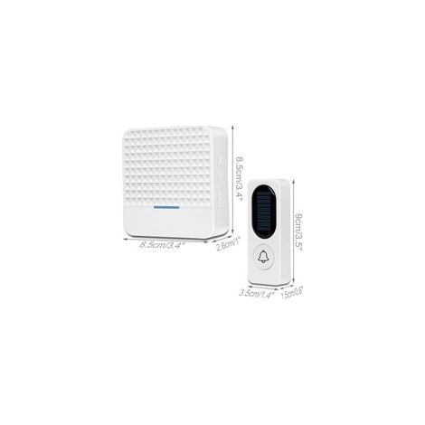 Sonnette sans fil Sonnette solaire électronique sans fil, blanche 8,5 8,5 2,6 cm, 9 3,5 1,5 cm (1/3)