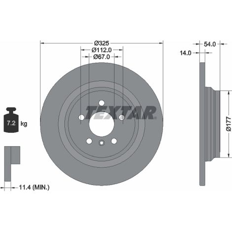 Lot de 2 Disques de frein Textar 92277405 MERCEDES-BENZ 1664230012 1664230500