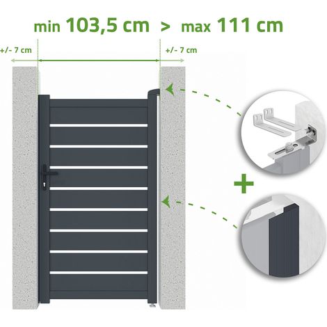 Verstellbare Torbreite 1m VOGEL H.180cm grau Aluminium