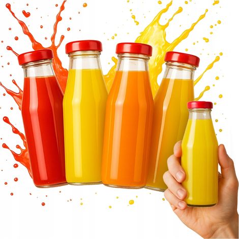 100x Bottiglie di succo SUCCO 200 ml BOTTIGLIE DI VETRO per succo con tappo a vite 0,2l (1/5)