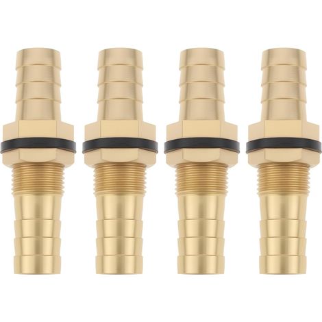 4 Raccords à Barbes de Cloison de 10 Mm en Laiton avec Rondelle en Silicone pour Conduites de Carburant pour Sports Mécaniques (1/5)