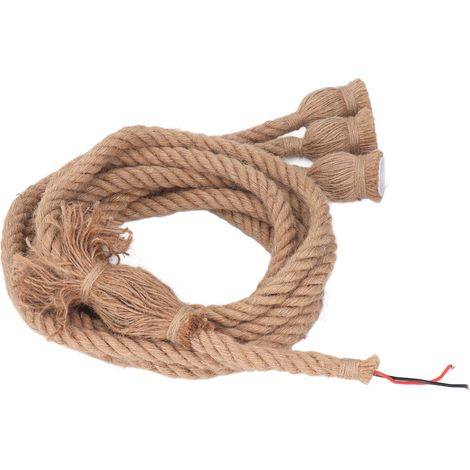 Pend Light Vintage Hemp Corde 3 Têtes de 6,6 Pieds Cordon E26 E27 Prise d'éclairage Suspendu pour Restauration de la Ferme 100 240V Utiliser Restauration 100 240V Pender Light Vintage Hemp Rope3 (1/5)