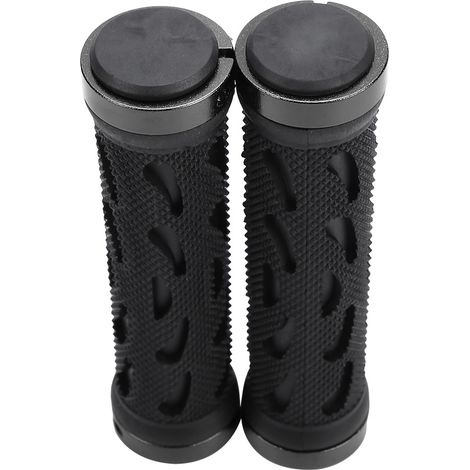 Poignées De Guidon Antidérapantes – Caoutchouc TPR Souple, Noires, Compatibles VTT, Résistant Aux Chocs, Paire
