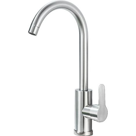 Grifo de cocina, caño giratorio, mezclador de agua fría y caliente, cepillado. (1/2)