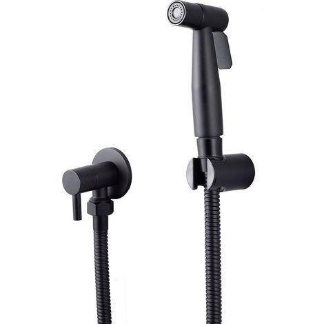 Douchette de bidet en acier inoxydable, kit de douchette de bidet, douchette de robinet (noir) (1/5)