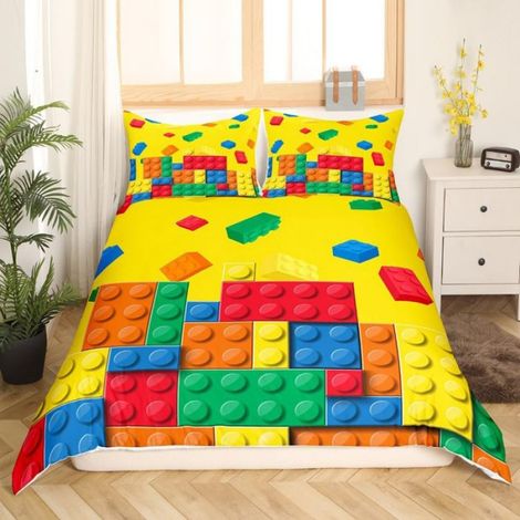 Housse De Couette - 140x200 cm - Microfibre - Jaune - Ensemble Literie 3 Pièces - Chambre Adulte (1/5)