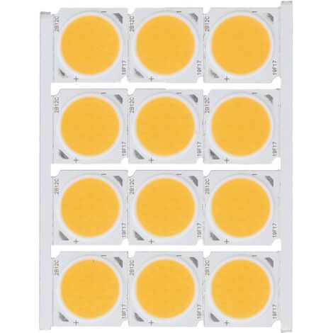 Source de lumière COB haute puissance, puce LED ronde 12W 36-41V 1080LM pour bricolage, éclairage intérieur, lumière chaude, 12 pièces (1/4)