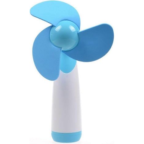 Ventilateur portable, mini ventilateur ultra silencieux fonctionnant avec des piles AA (non incluses) - Bleu (1/4)