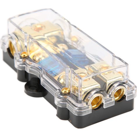 Bloc de Distribution d'énergie 60A, 1 sortie 2 pouces, séparateur Audio de voiture résistant à la chaleur, porte-fusible pour amplificateur stéréo automatique (1/5)