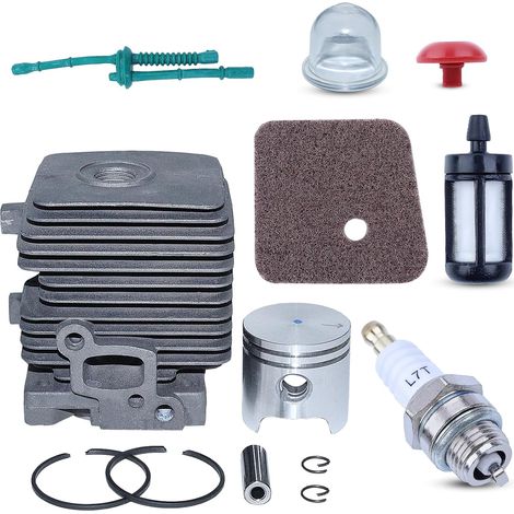 Kit cylindre 34 mm 4140 020 1202 pour tondeuse Stihl FS55 FS45 BR45 KM55 HL45 HS45 HS55 avec filtre à air, filtre à air, valve anti-retour pour ampoule d'amorçage (1/5)