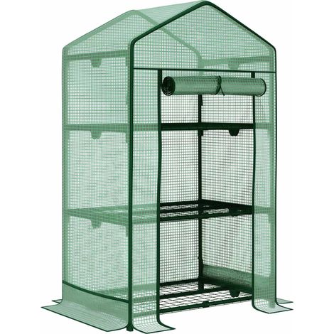 Filiyano-Mini serre avec bâche, 3 étagères, porte enroulable pour plantes et légumes (1/5)