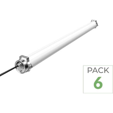 Pack de 6 - Réglette LED Étanche 120cm 40W IP69K - Garantie 5 ans - Blanc Neutre  - SILUMEN