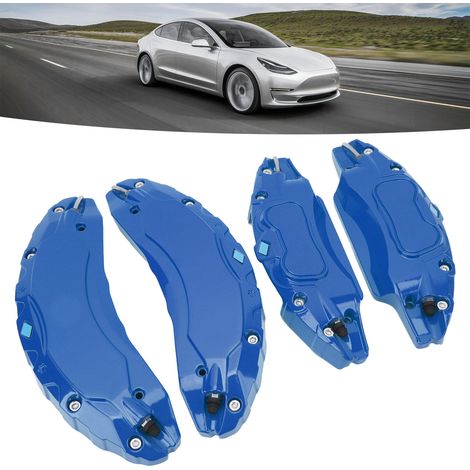4 cache-étriers de freins en aluminium pour Tesla Model 3 (jantes 18/19 pouces, 2017-2023) (autocollants non inclus) Bleu (1/5)