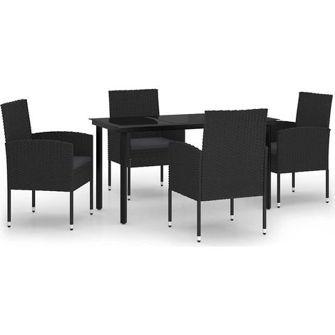 Maison Exclusive - Set da Pranzo da Giardino 5 pz Nero (1/5)