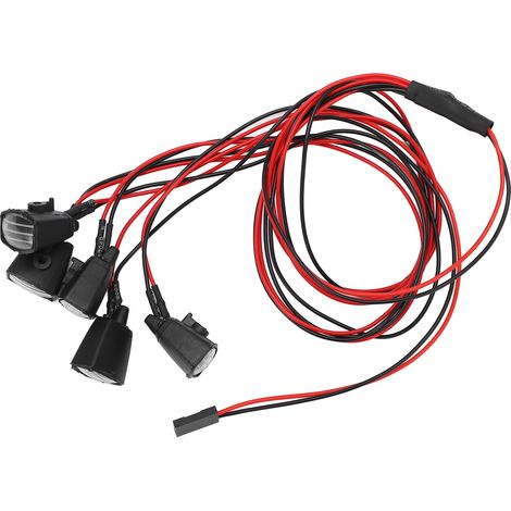 Kit d'éclairage LED 5V pour voiture RC Axial SCX10 avec abat-jour carré, lumière blanche (1/5)