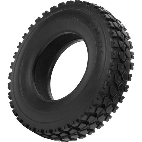 4 Pièces Pneus à Motif Pierre Concassée 20mm pour Camion Tracteur Tamiya 1/14 Voiture RC Noir (1/5)