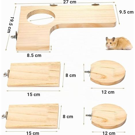 Spring Boards for Hamster Chinchilla Platform for Squirrel Bird Squirrel Sugar Glider Wooden Support Board for Small Animals (L) (1/2)