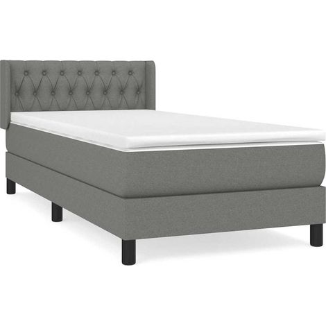 Maison Exclusive - Boxspringbett mit Matratze Dunkelgrau 90x200 c (1/5)