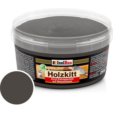 Holzkitt Spachtelmasse Holzspachtelmasse Innen Außen 250g Ebenholz ( Nr. 12 ) (1/5)