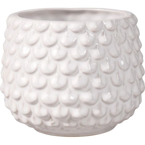 Pot de Fleur Pinecone - Pots de Fleurs décoratifs Couleur pour intérieur Style rétro créatif S (9,5 cm ø), Blanc, Céramique (1/5)
