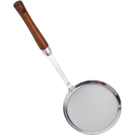 Manico filtro in acciaio inox, scolapasta per farina, accessorio da cucina, filtro per cottura, cucchiaio per pentola calda, filtro a maglia fine, manico filtro grasso, filtro in acciaio inox, aliment (1/5)