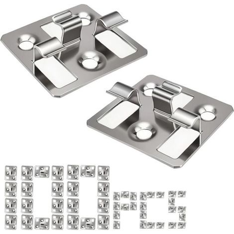 Kit de fixations pour terrasse WPC – 100 pinces cachées en acier inoxydable, système de fixation invisible pour lames de terrasse, idéal pour jardins, terrasses résidentielles et espaces extérieurs (1/5)