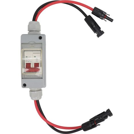 Säkringsbrytare MCB 2P DC 500V 32A brytare med IP65 vattentät fördelningslåda med kabel och PV-kontakt solid (1/3)