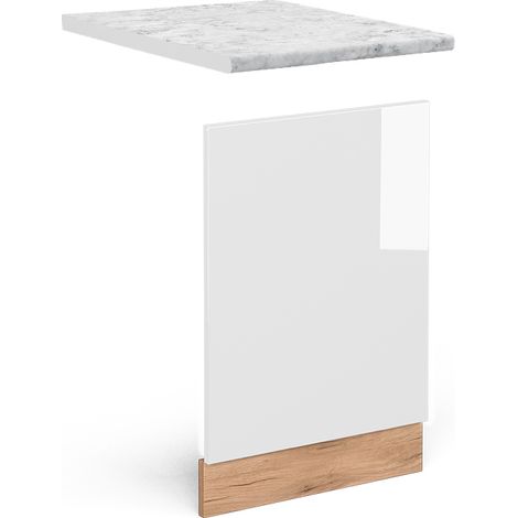 Panel frontal R-Line, Blanco alto brillo, 45 cm , ET Mármol, Vicco