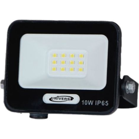 TRADE SHOP - Faro Proiettore Smd Led Floodlight 10 W Slim Ip65 Nero Luce 3000k 4000k 6500k Ek05-10w-n - -Bianco Naturale      -