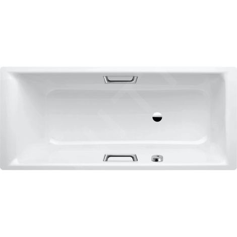 Kaldewei Ambiente - Baignoire rectangulaire Puro Star 658, 1700x750 mm, avec trous pour poignées, Perl-Effect, trop-plein (1/2)